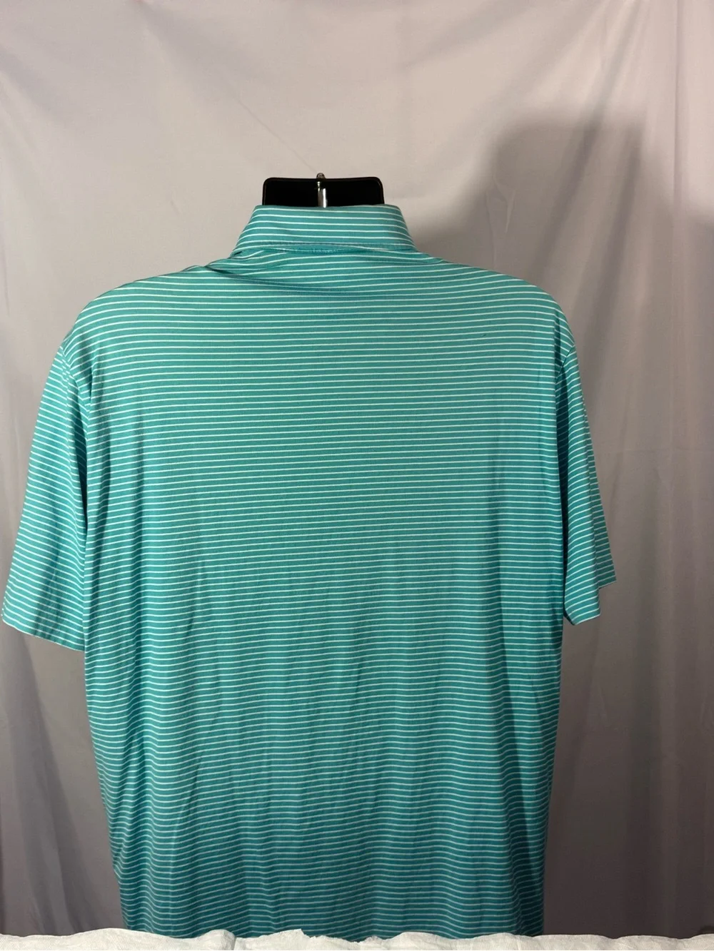 Men's Teal Stripe Polo Shirt - Sailboat Logo